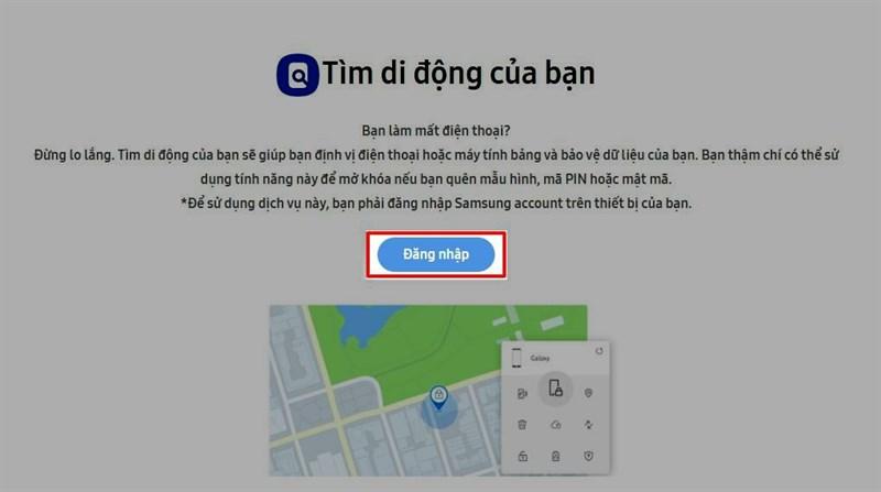 Mở khóa bằng tính năng Find my mobile