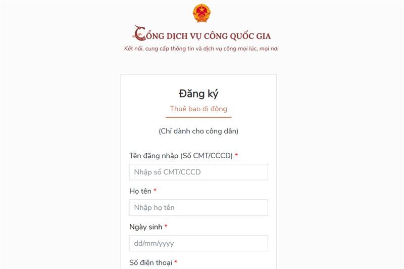 Truy cập Cổng Dịch vụ Công Quản lý cư trú