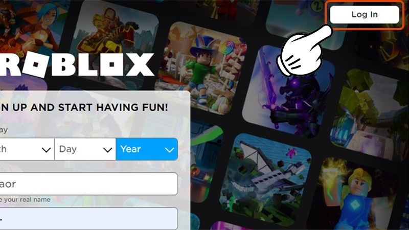 alt: Giao diện đăng nhập Roblox