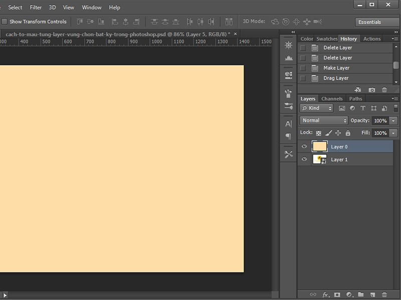 alt: Kết quả sau khi tô màu Layer trong Photoshop