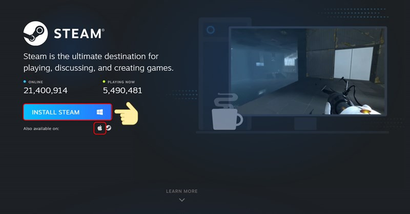 alt: Lựa chọn hệ điều hành để tải Steam