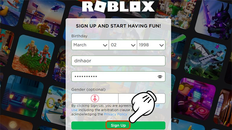 alt: Nút đăng ký Roblox