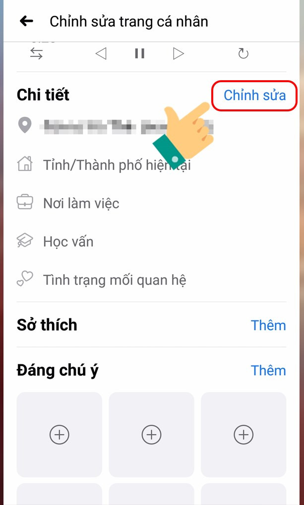 alt text: Chỉnh sửa chi tiết trên Facebook