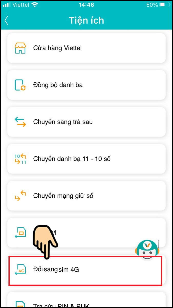 alt text: Chọn đổi sim 4G miễn phí