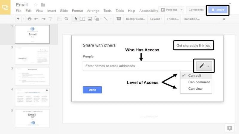 alt text: Cộng tác trên Google Slides