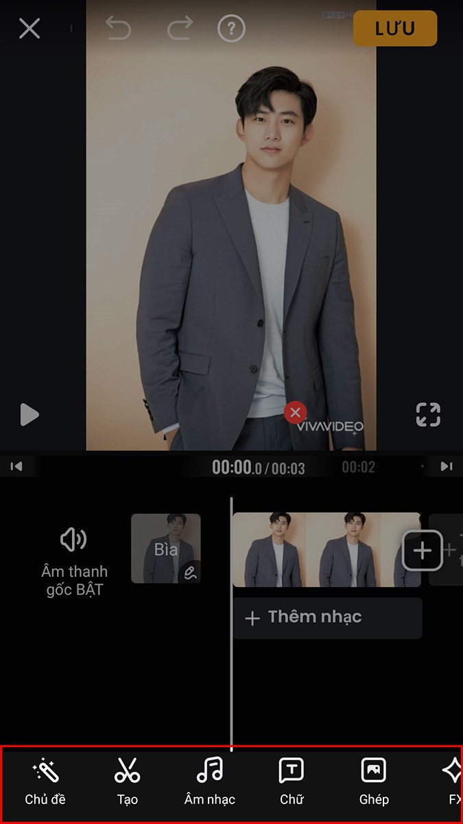 alt text: Giao diện chỉnh sửa video trong VivaVideo