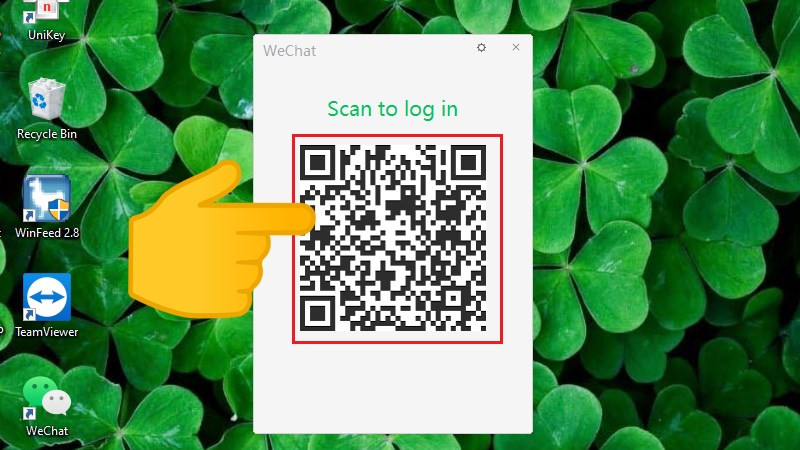 alt text: Giao diện đăng nhập WeChat trên máy tính với mã QR