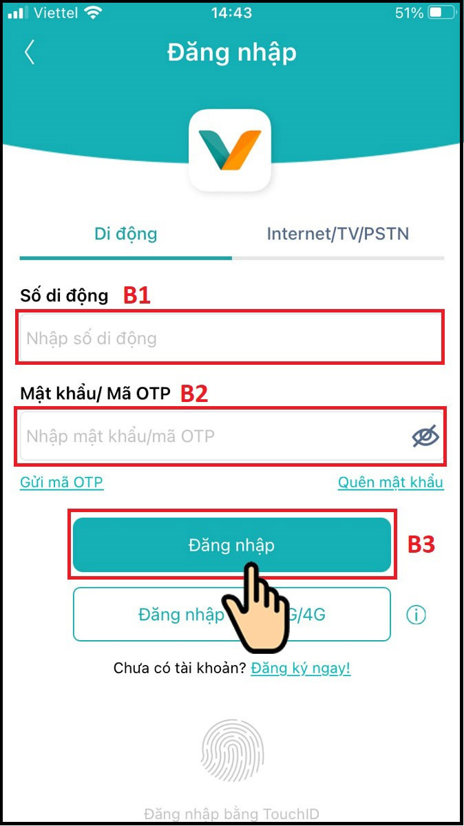 alt text: Giao diện ứng dụng My Viettel