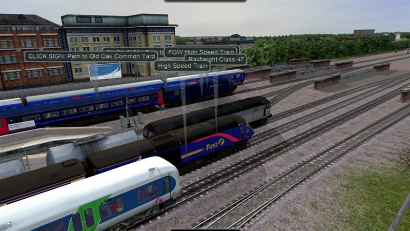 alt text: Hình ảnh Rail Simulator với đoàn tàu đang chạy trên đường ray