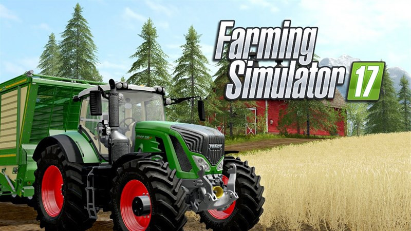 alt text: Máy móc nông nghiệp đang hoạt động trên cánh đồng trong Farming Simulator 17