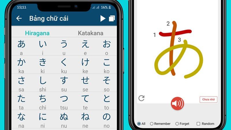 Bảng chữ cái Hiragana và Katakana