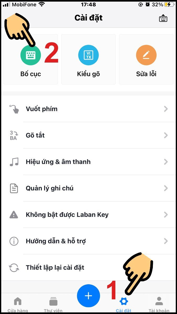 Bật hàng phím số trong Laban Key