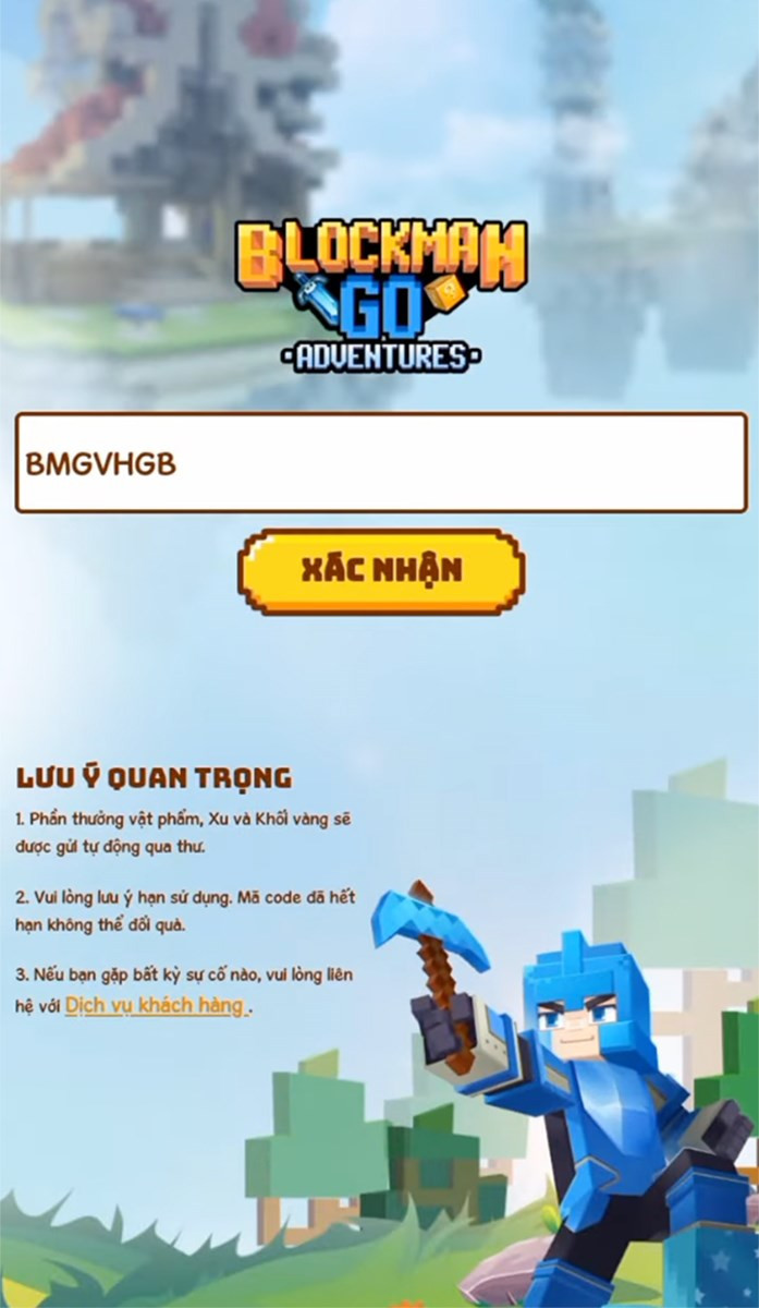 Code Blockman Go Garena mới nhất tháng 10/2024: Cách nhận và nhập code