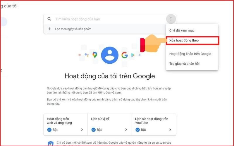 C&aacute;ch x&oacute;a lịch sử t&igrave;m kiếm tr&ecirc;n Google m&aacute;y t&iacute;nh