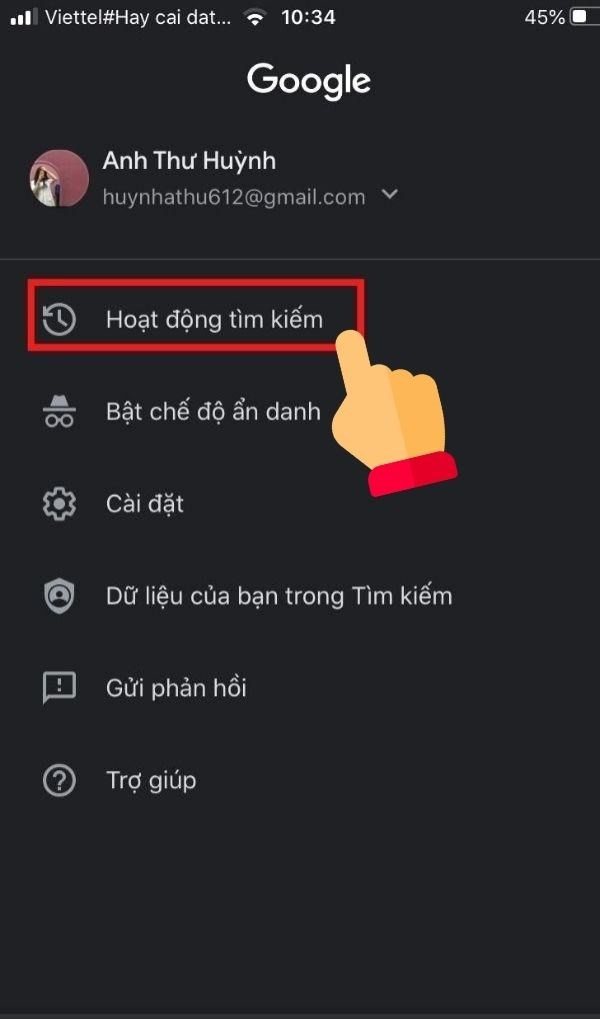 C&aacute;ch x&oacute;a lịch sử từ kh&oacute;a t&igrave;m kiếm tr&ecirc;n Google điện thoại