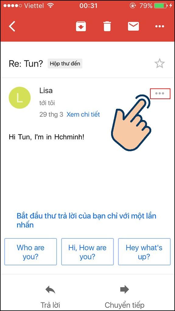 Chặn người gửi trên Gmail điện thoại