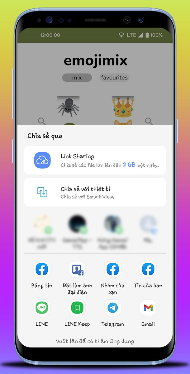 Chia sẻ emoji đến mọi người