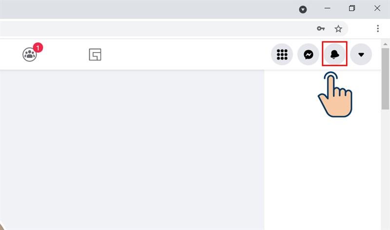 Chọn biểu tượng thông báo trên Facebook PC