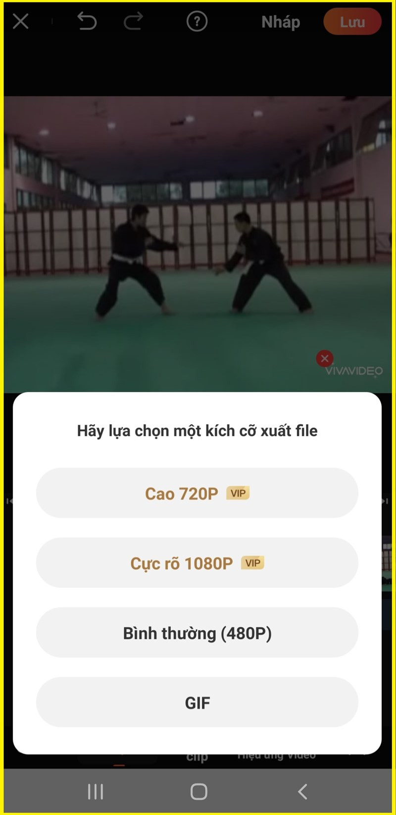 Chọn chất lượng video xuất bản