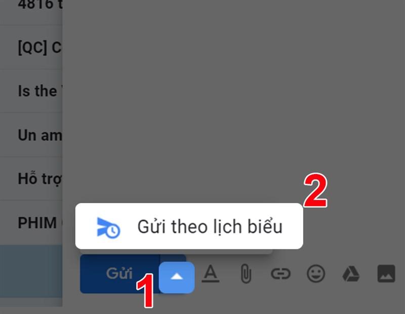 Chọn Gửi theo lịch biểu