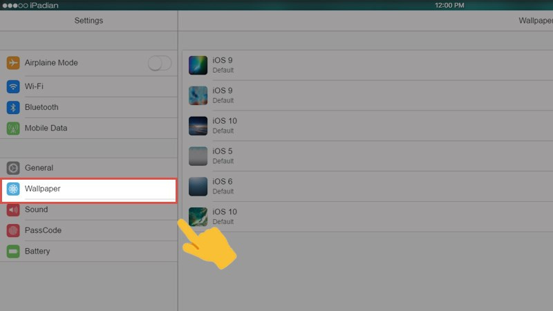 Chọn hình nền iPadian