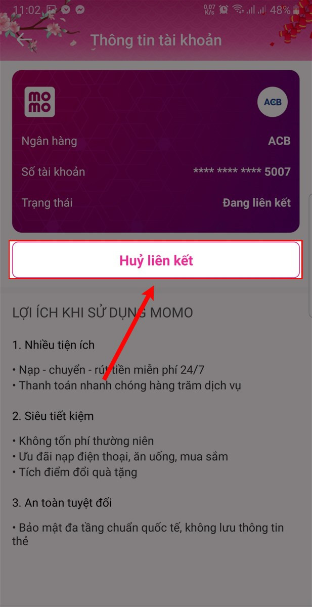 Chọn Hủy liên kết