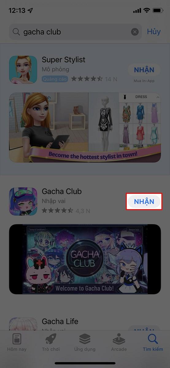 Chọn v&agrave;o Nhận để tải game về thiết bị của m&igrave;nh nh&eacute;.