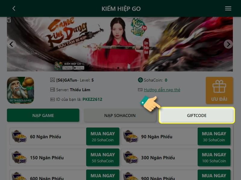 Code Kiếm Hiệp GO mới nhất 2024: Nhận quà khủng, bôn tẩu giang hồ