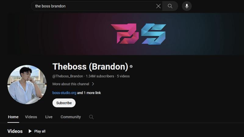 Đăng ký kênh Youtube Theboss (Brandon)