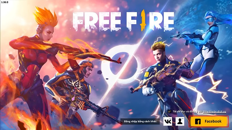 Đăng nhập Free Fire bằng Facebook