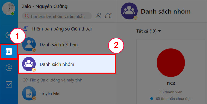 Danh s&aacute;ch nh&oacute;m Zalo tr&ecirc;n m&aacute;y t&iacute;nh