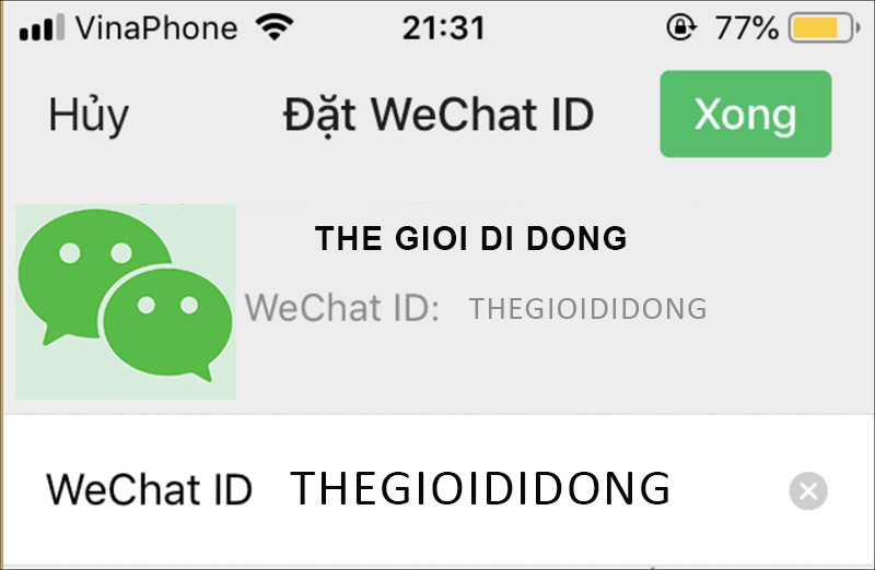 Đặt lại ID Wechat