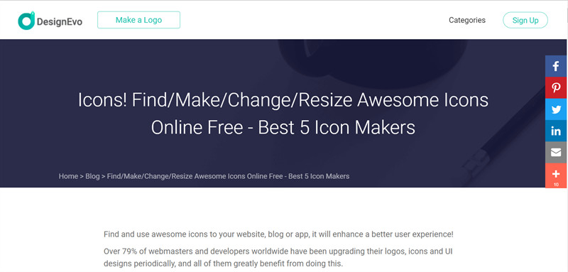 DesignEvo: Trang web tạo icon online miễn ph&iacute;