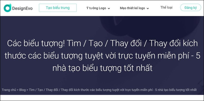 DesignEvo: Trang web tạo icon online miễn phí