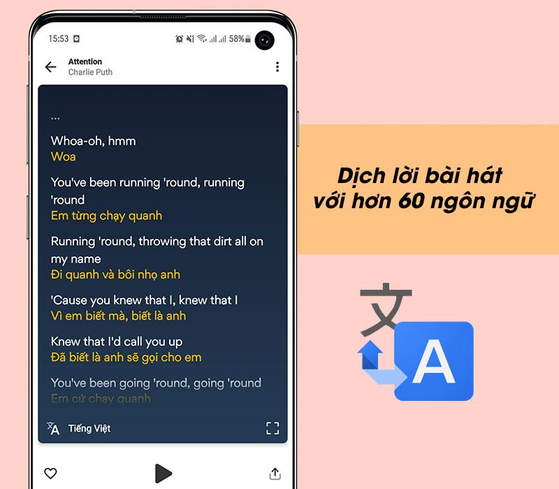 Dịch lời bài hát với Musixmatch