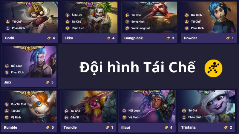 Đội hình Tái Chế DTCL mùa 13 hoàn chỉnh