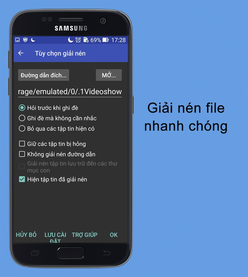 Giải file nén nhanh chóng trên ứng dụng RAR- Trình tạo file nén, giải nén cho Android