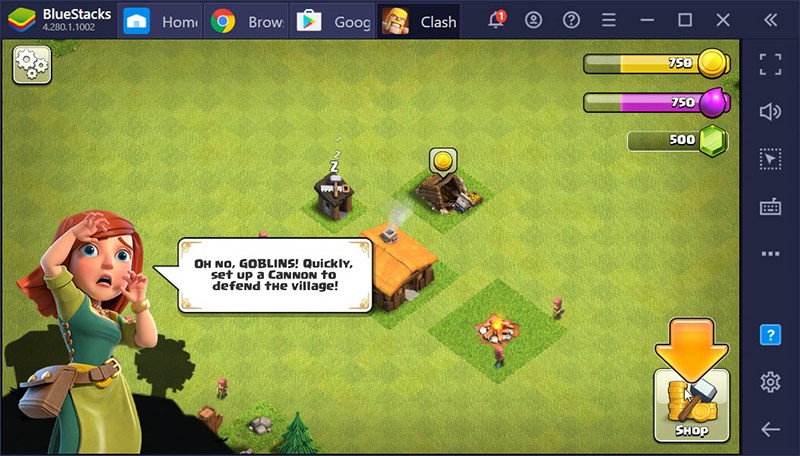 Giao diện Clash of Clans trên PC