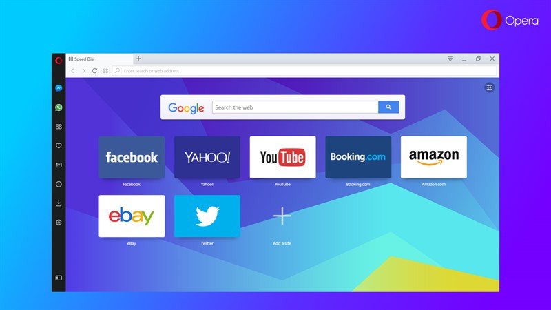 Giao diện của trình duyệt Opera