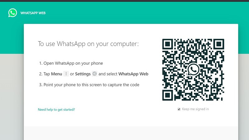 Giao diện đăng nhập WhatsApp Web