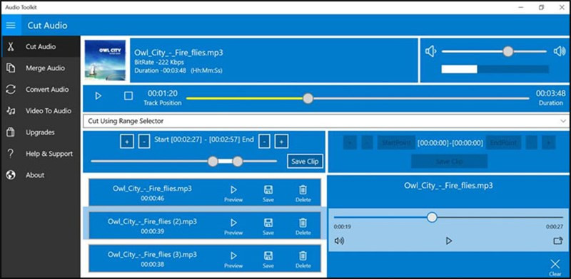 Giao diện phần mềm Audio Toolkit