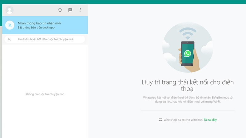 Giao diện WhatsApp Web 