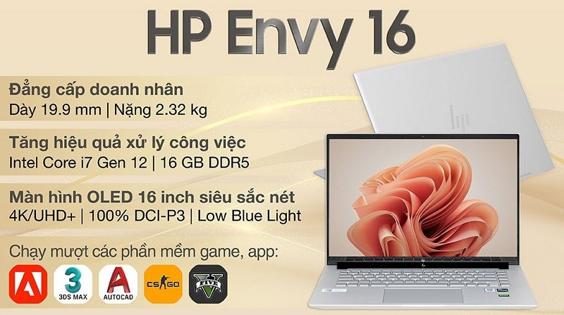 HP Envy 16 h0207TX i7 12700H (7C0T4PA)