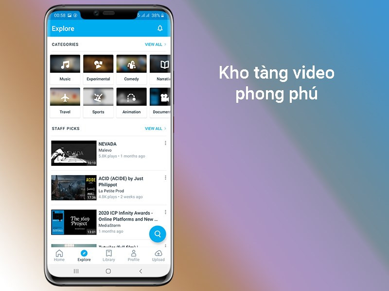 Kho tàng video phong phú trên Vimeo