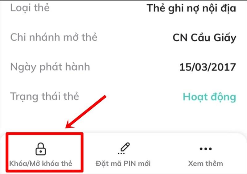 Khóa/Mở khóa thẻ