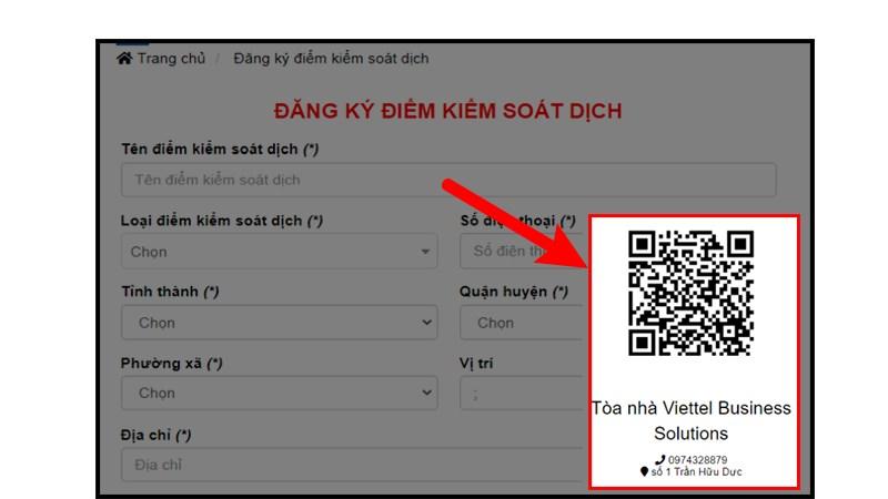 Mã QR cho điểm kiểm dịch