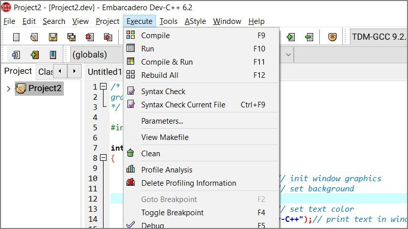 Màn hình Dev-C++