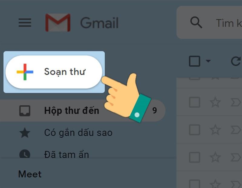 Mở Gmail và nhấn vào Soạn thư