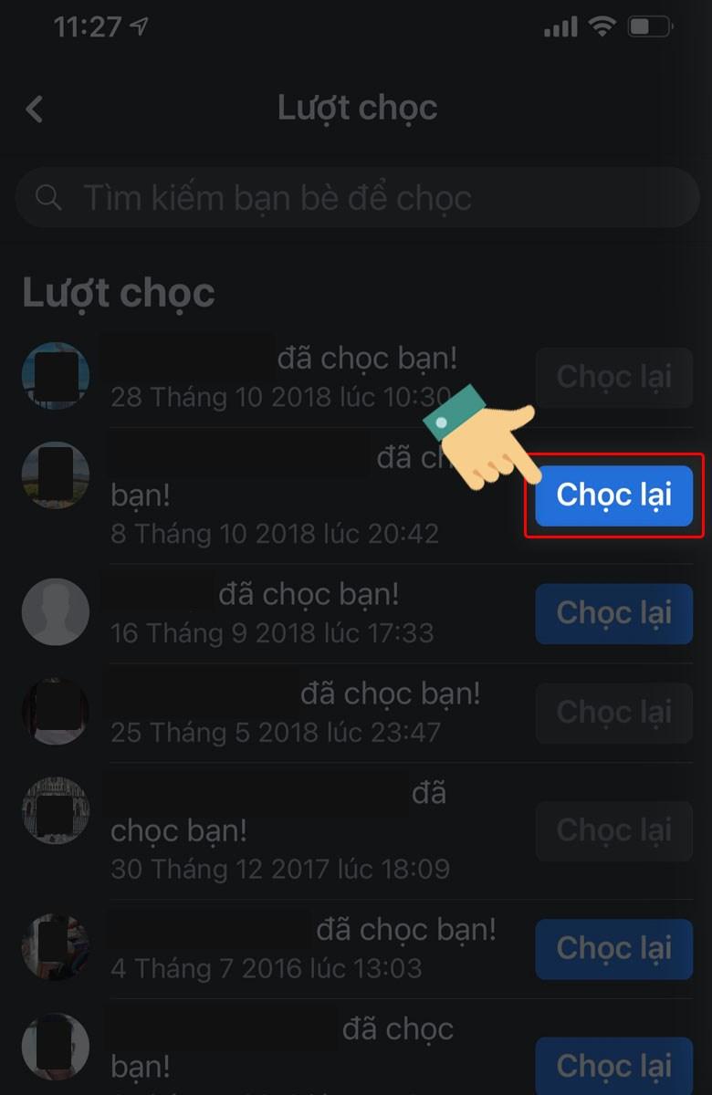 Nhấn Chọc lại