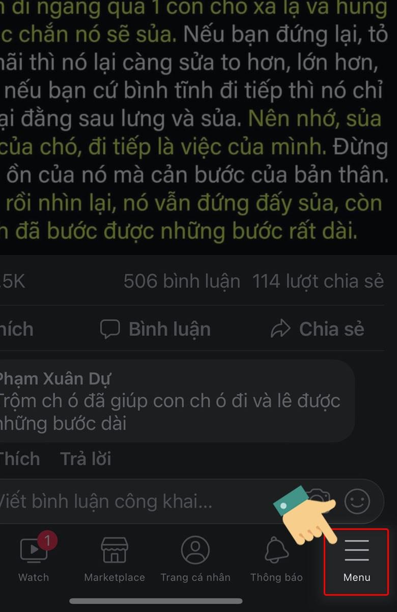 Nhấn vào Biểu tượng Ba gạch ngang tại giao diện màn hình